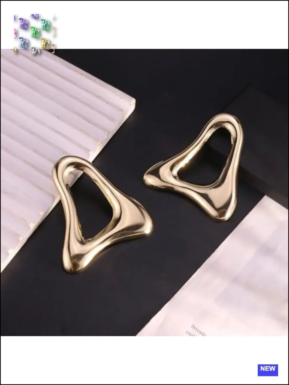 Large Chunky Geometric Triangle Dangle Earrings Acrylic Hollow Statement